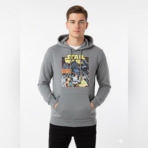 Star Wars Dark Gray Hoodie with Colorful Graphic